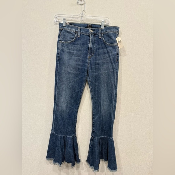 NWT Citizens Of Humanity Blue Flare Wide Leg Jeans - Picture 3 of 6